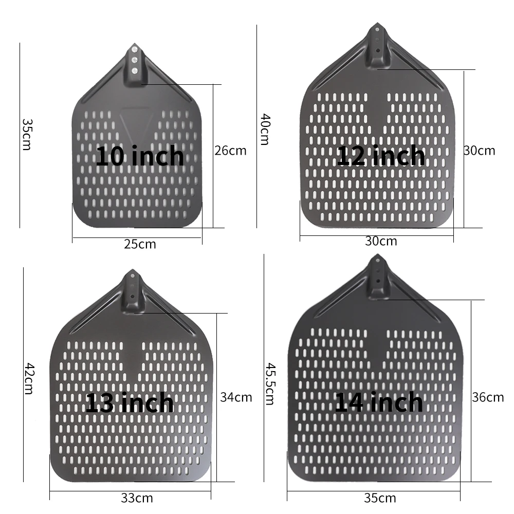 10 12 13 14 16 Inch Big Pizza Perforated Shovel Paddle Short Handle for Oven Turning Peel Kitchen Tools Nonstick Pizza Baking - Image 42