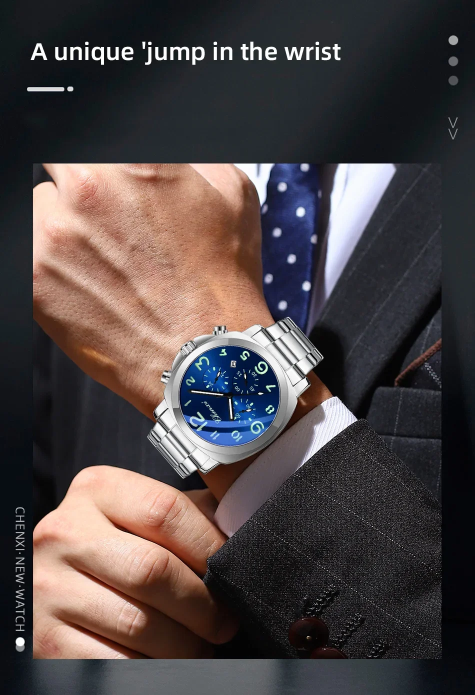 CHENXI Men Watches Stainless Steel Analog Quartz Sport Watches for Man Waterproof Business Classic Design Date Wrist Watch - Image 17