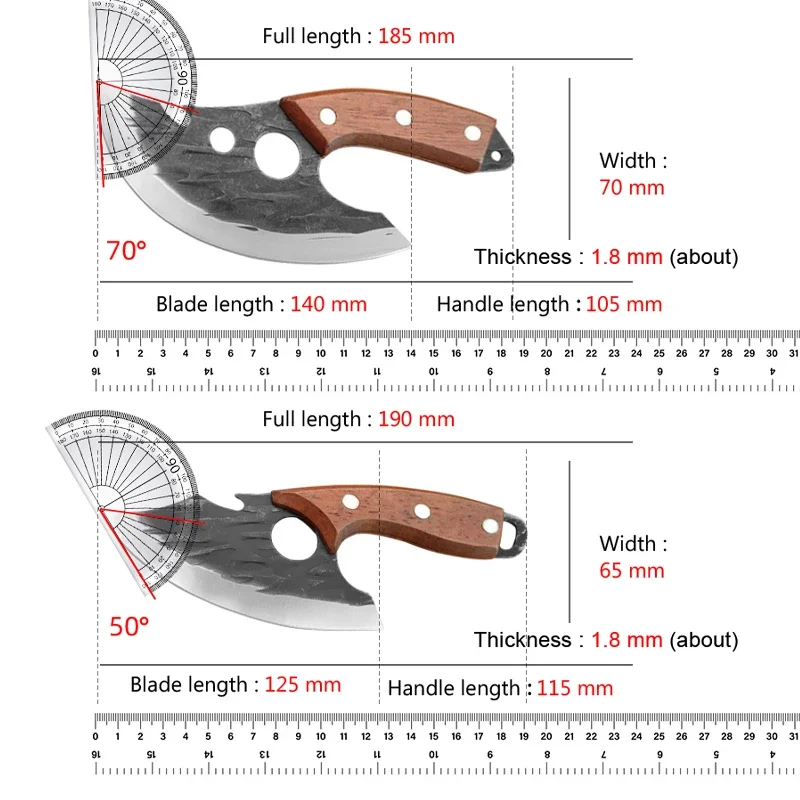 Multifunctional Knife Forged Kitchen Knife Stainless Steel Meat Cleaver Boning Knife with Bottle Opener Pocket With Knife Cover - Image 14