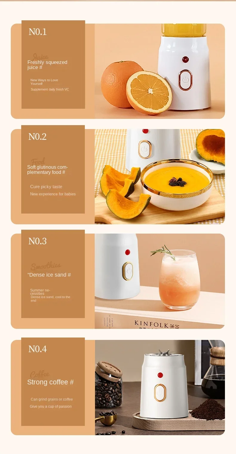 Portable Kitchen Blender Wireless Electric Fruit Juicer Machine For Orange Ice Crushing 10 Blades Auxiliary Food Machine Mixer - Image 12