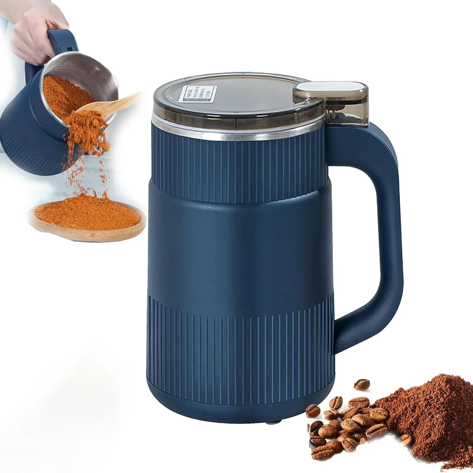 TINSOL New Electric Coffee Bean Grinder, 500ml Grinder, Bean Mill, Kitchen Use Stainless Steel Home Electric Coffee Bean Grinder - Image 8