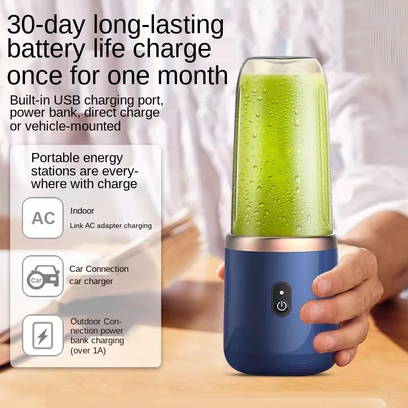 Portable Fruit Juice Blenders Summer Personal Electric Mini Bottle Home USB 6 Blades Juicer Cup Machine For Kitchen - Image 2
