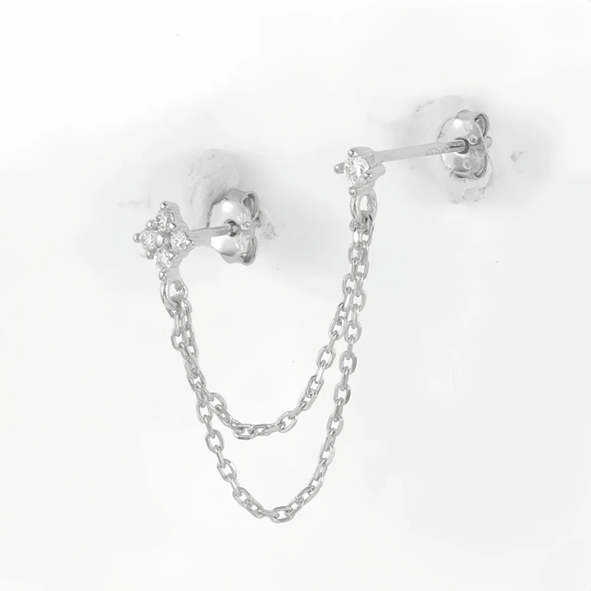 Tassel Chain Hanging Earrings Double Studs for Women Ear Piercing 3 Metal Color Luxury Jewelry Gift - Image 10