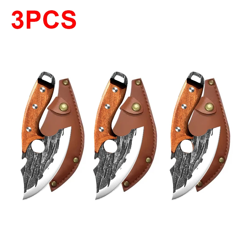 Multifunctional Knife Forged Kitchen Knife Stainless Steel Meat Cleaver Boning Knife with Bottle Opener Pocket With Knife Cover - Image 13