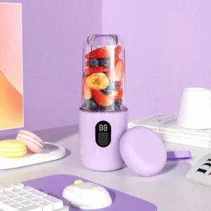 Portable Blender with Lid 500ML Rechargeable Wireless Orange Juicer 16 Stainless Blades USB Smoothie Vegetables Fruits Mixer