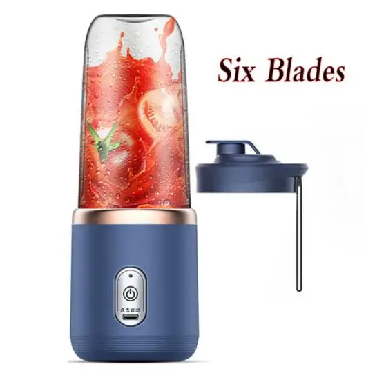 Portable Fruit Juice Blenders Summer Personal Electric Mini Bottle Home USB 6 Blades Juicer Cup Machine For Kitchen - Image 8