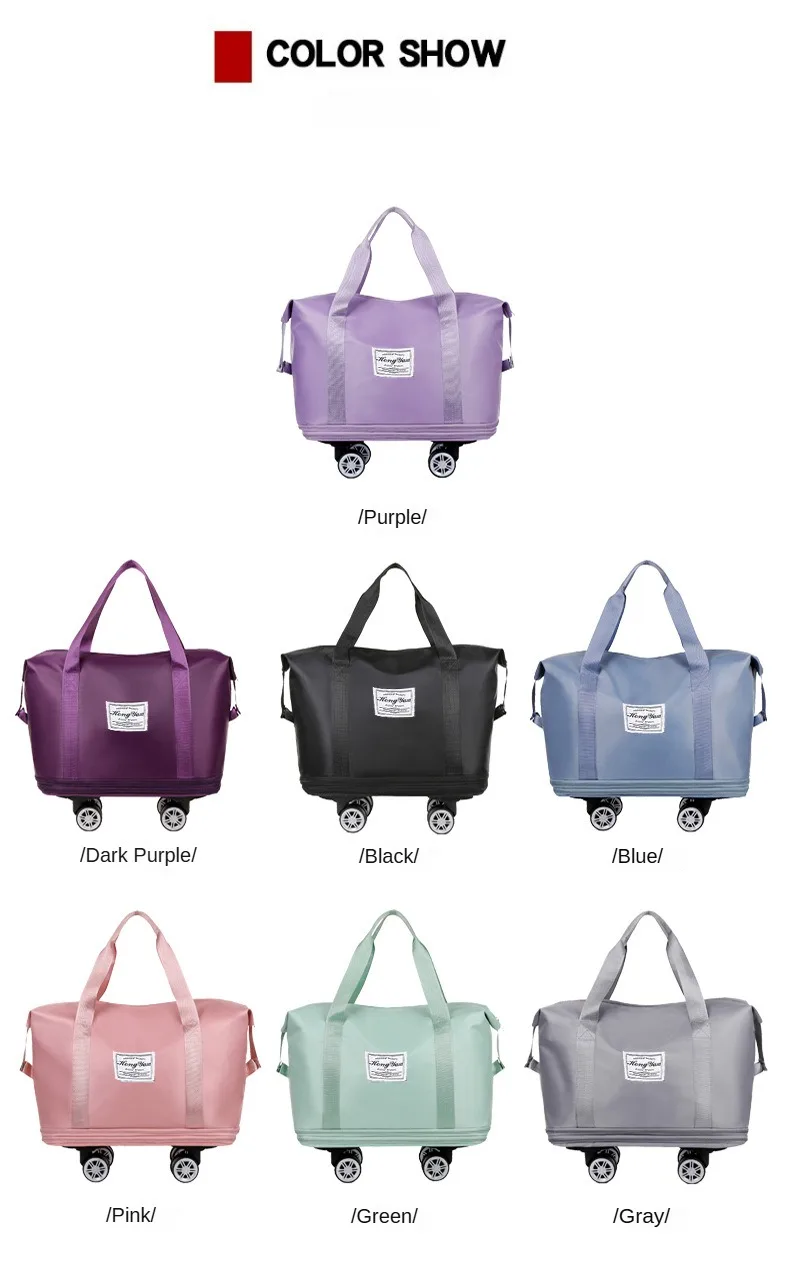 Universal wheel expandable luggage Large capacity travel fitness bag - Image 14