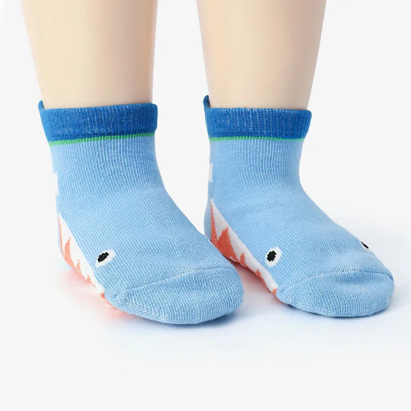 6 Pairs Kids Socks Cartoon Animal Pattern Cotton Non-Slip Floor Socks for Boys Toddler All-Season - Image 4