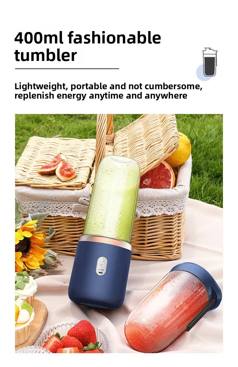 Portable Fruit Juice Blenders Summer Personal Electric Mini Bottle Home Usb 6 Blades Double Cup Juicer Machine For Kitchen - Image 22