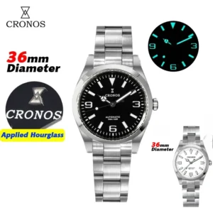 Cronos L6019 Luxury Men's Watch 36mm NH35 Movement Automatic Sapphire Glass Inlaid Bracelet 10ATM Waterproof Watches