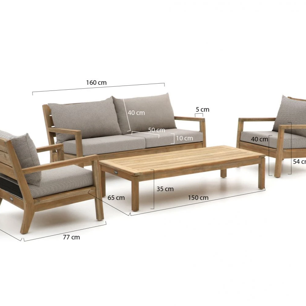 Custom Modern Luxury Outdoor Garden Furniture Sofa Teak Wood Patio Outdoor Furniture Sets - Image 2