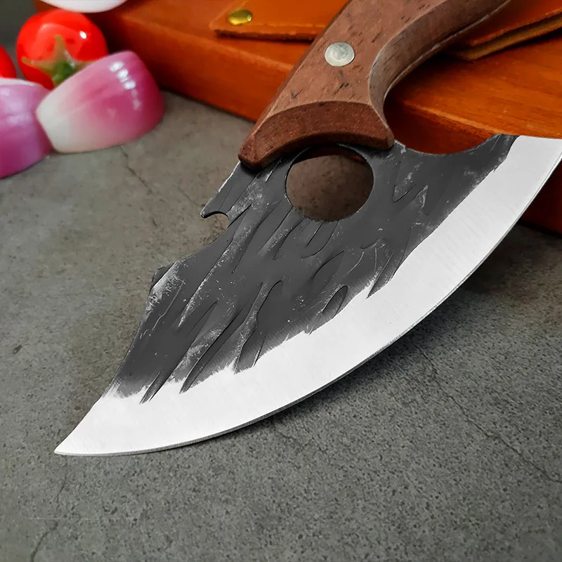 Multifunctional Knife Forged Kitchen Knife Stainless Steel Meat Cleaver Boning Knife with Bottle Opener Pocket With Knife Cover - Image 18
