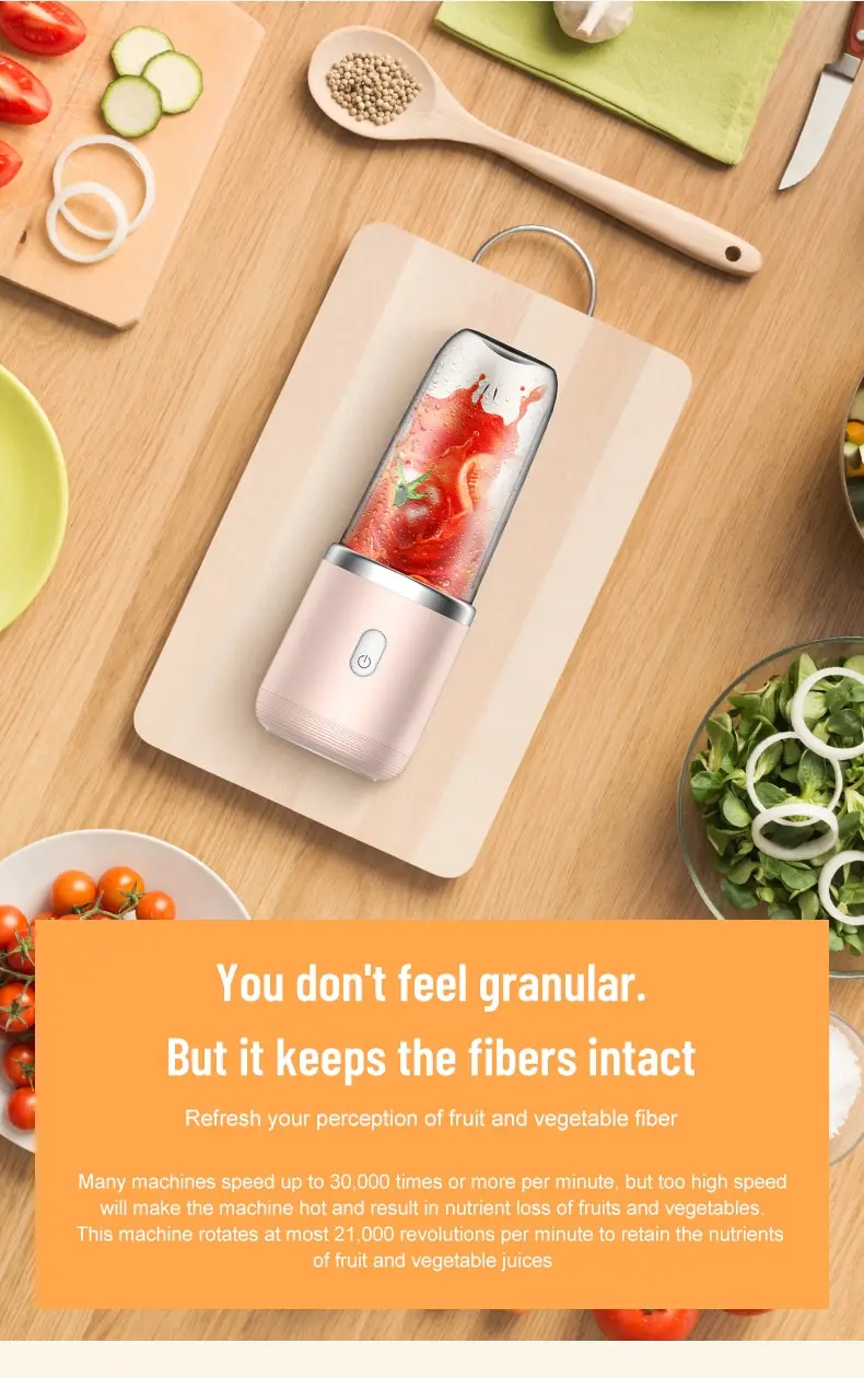 Portable Blender Bottle Electric 6 Blades Multifunction Juice Blender Fresh Juice Smoothie Blender Ice CrushCup Food Processor - Image 16