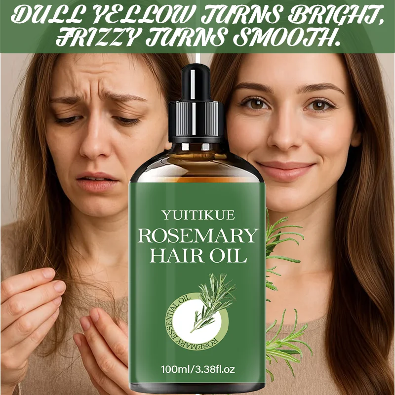 YUITIKUE Rosemary Hair Oil, 100ml Natural Essential Oil for Scalp & Hair Care, Nourishing Treatment - Image 4