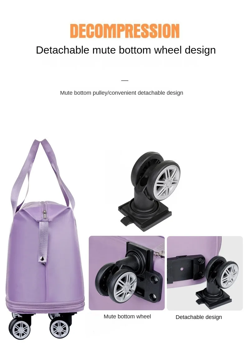 Universal wheel expandable luggage Large capacity travel fitness bag - Image 17