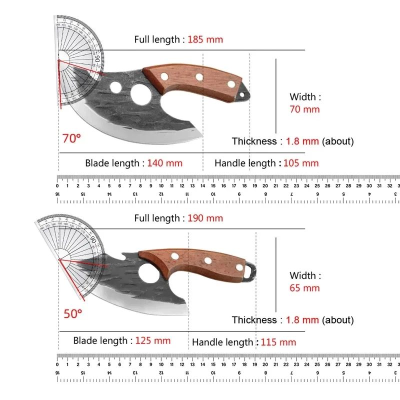 Multifunctional Knife Forged Kitchen Knife Stainless Steel Meat Cleaver Boning Knife with Bottle Opener Pocket With Knife Cover - Image 6