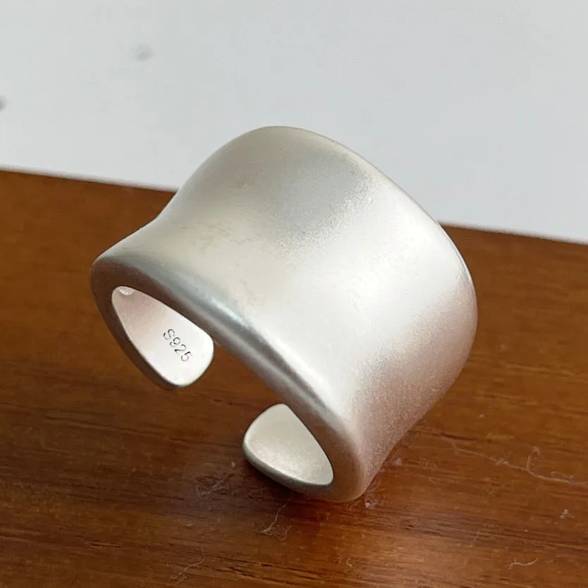 925 Sterling Silver Rings For Women Geometric Fine Jewelry Finger Adjustable Wide Sparkling Ring For Party Birthday Gift - Image 13