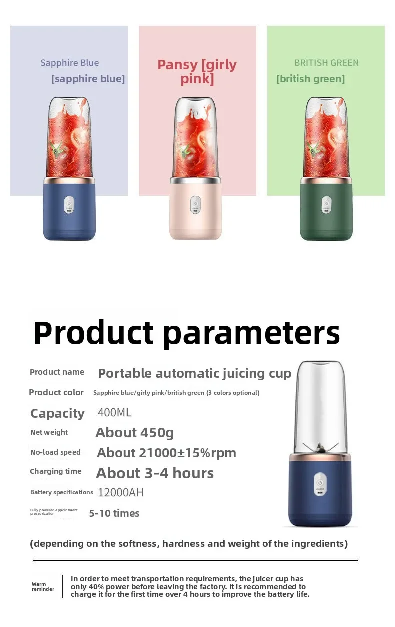 Portable Fruit Juice Blenders Summer Personal Electric Mini Bottle Home Usb 6 Blades Double Cup Juicer Machine For Kitchen - Image 29