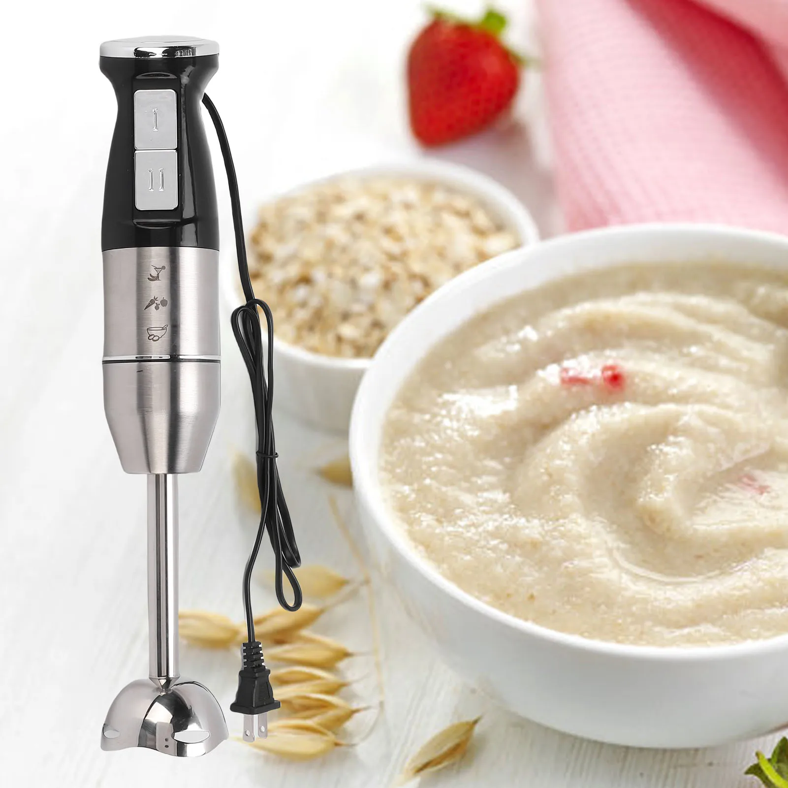 Immersion Hand Blender 400W Electric Handheld Portable Stick Mixer for Effortless Blending Smoothies Shakes Puree Round - Image 5