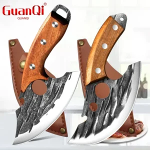 Multifunctional Knife Forged Kitchen Knife Stainless Steel Meat Cleaver Boning Knife with Bottle Opener Pocket With Knife Cover