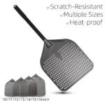 10 12 13 14 16 Inch Big Pizza Perforated Shovel Paddle Short Handle for Oven Turning Peel Kitchen Tools Nonstick Pizza  Baking