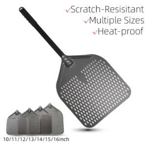 10 12 13 14 16 Inch Big Pizza Perforated Shovel Paddle Short Handle for Oven Turning Peel Kitchen Tools Nonstick Pizza  Baking
