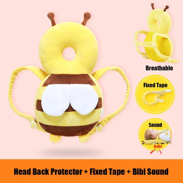 Head Back Protector Baby Protect Pillow Learn Walk Headgear Prevent Injured Safety Pad prevention Fall Cartoon Bee Kids Pillows - Image 7