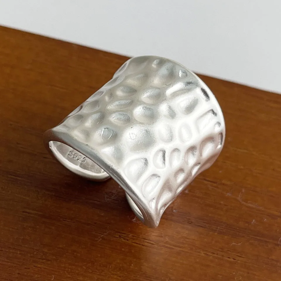 925 Sterling Silver Rings For Women Geometric Fine Jewelry Finger Adjustable Wide Sparkling Ring For Party Birthday Gift - Image 21