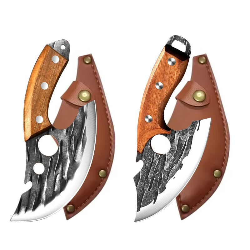 Multifunctional Knife Forged Kitchen Knife Stainless Steel Meat Cleaver Boning Knife with Bottle Opener Pocket With Knife Cover - Image 7