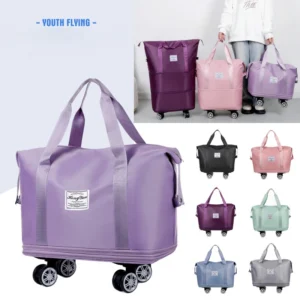 Universal wheel expandable luggage Large capacity travel fitness bag