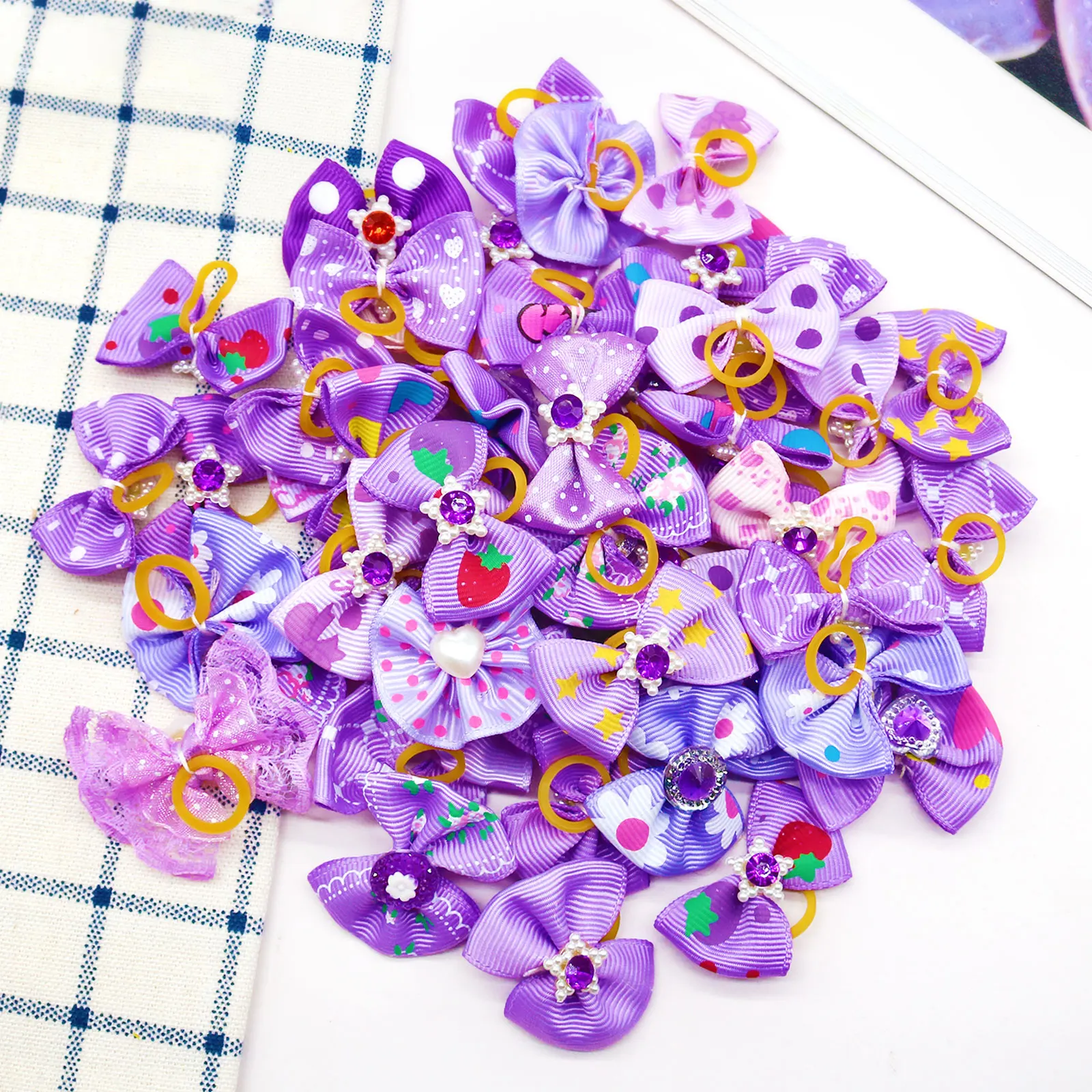 20PCS Pet Bows With Diamonds - Image 11