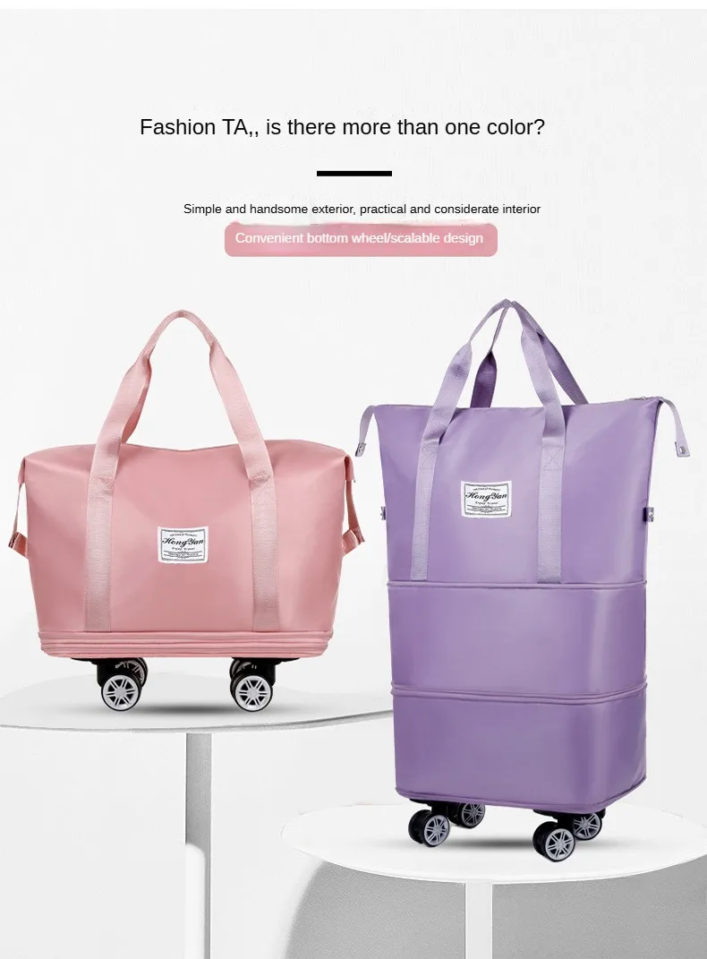 Universal wheel expandable luggage Large capacity travel fitness bag - Image 23