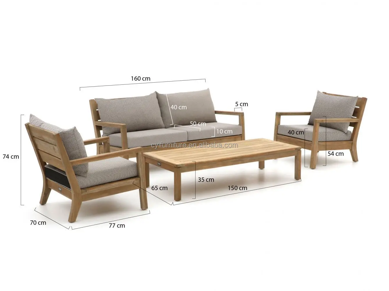 Custom Modern Luxury Outdoor Garden Furniture Sofa Teak Wood Patio Outdoor Furniture Sets - Image 11