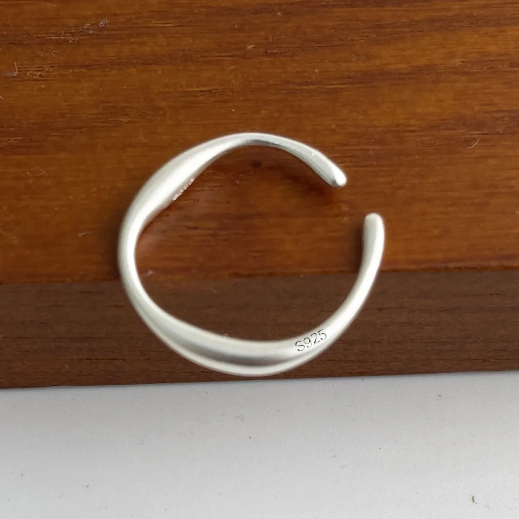 925 Sterling Silver Rings For Women Geometric Fine Jewelry Finger Adjustable Wide Sparkling Ring For Party Birthday Gift - Image 7