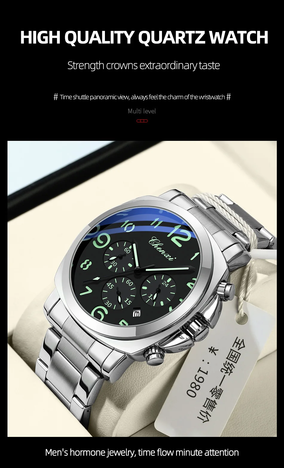 CHENXI Men Watches Stainless Steel Analog Quartz Sport Watches for Man Waterproof Business Classic Design Date Wrist Watch - Image 24