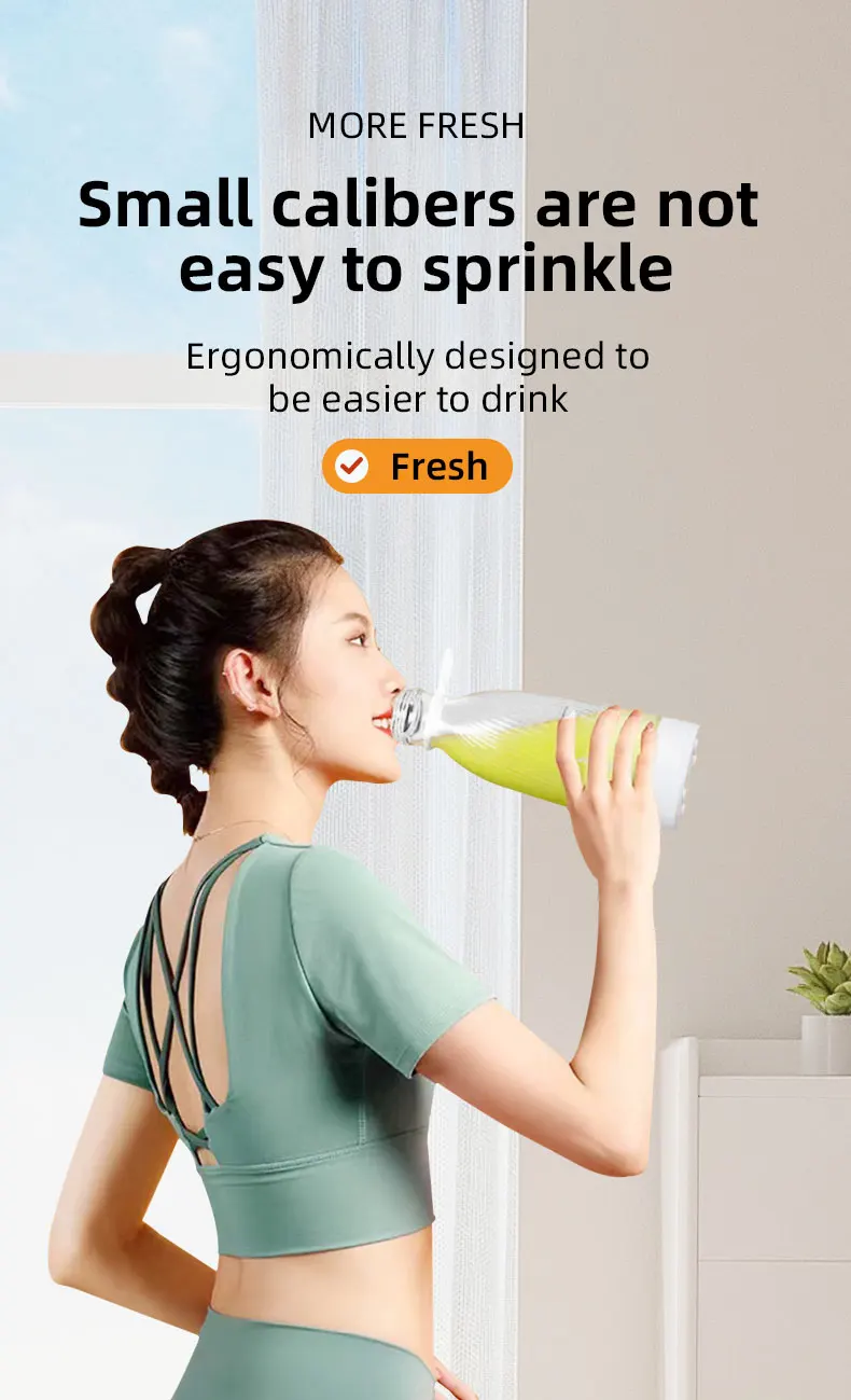 Portable Blender 500ml Mini Juicer USB Rechargeable Personal Smoothie Maker Multifunctional Travel Juice Cup Home Office - Image 16
