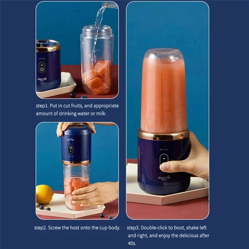 B82B-Portable Juicer Blending Cup Portable Small Juicer Home Fruit Juicer Smoothie Blender Mini Juice Blender Charging Juicer - Image 5