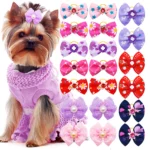 20PCS Pet Bows With Diamonds
