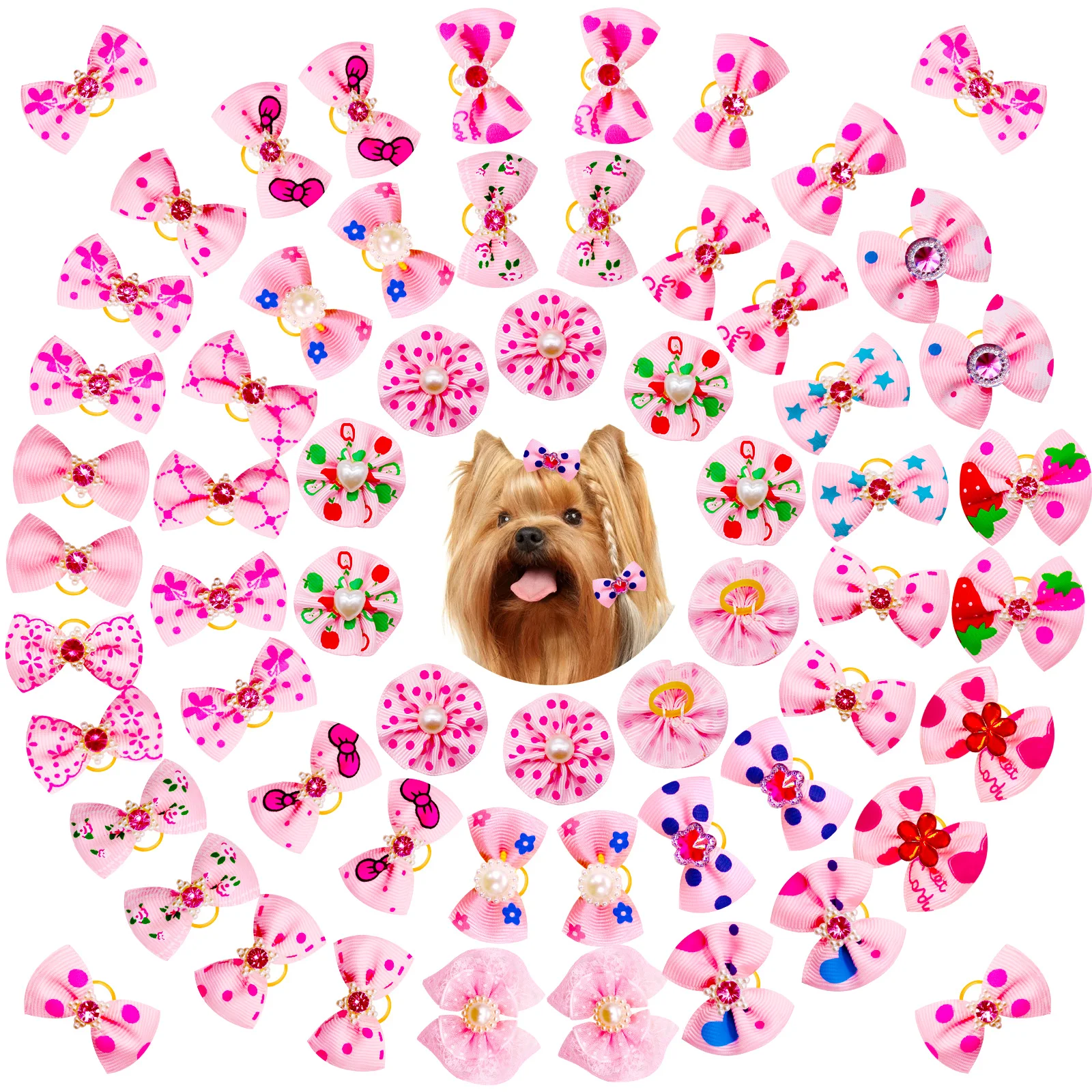 20PCS Pet Bows With Diamonds - Image 7