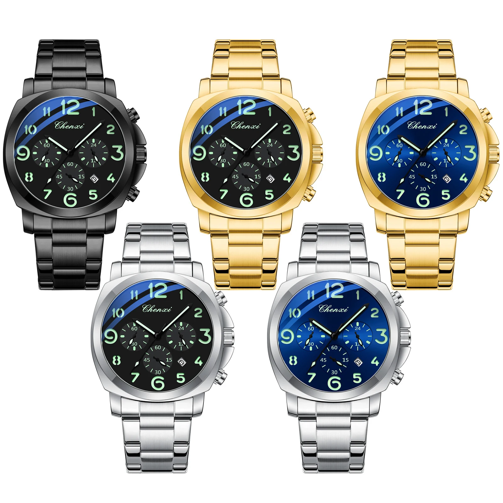 CHENXI Men Watches Stainless Steel Analog Quartz Sport Watches for Man Waterproof Business Classic Design Date Wrist Watch - Image 6