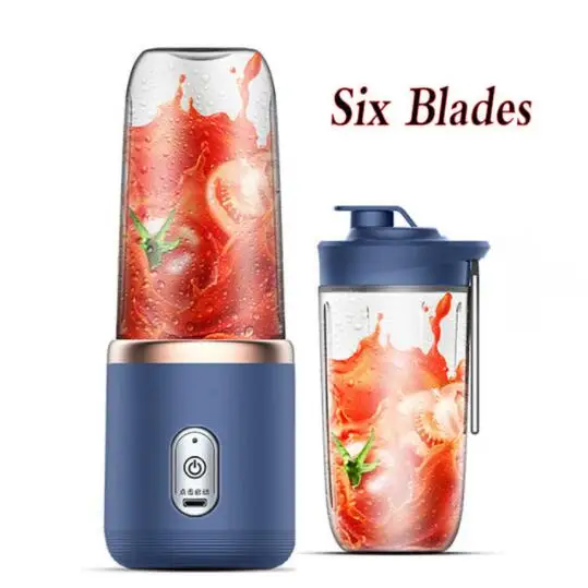 Portable Fruit Juice Blenders Summer Personal Electric Mini Bottle Home USB 6 Blades Juicer Cup Machine For Kitchen - Image 7