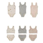 deer jonmi 2026 New Summer Toddlers Girls Princess Cute Swimwear Printed Backless Beach Bikini Children Two-piece Swimsuits