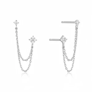 Tassel Chain Hanging Earrings Double Studs for Women Ear Piercing 3 Metal Color Luxury Jewelry Gift