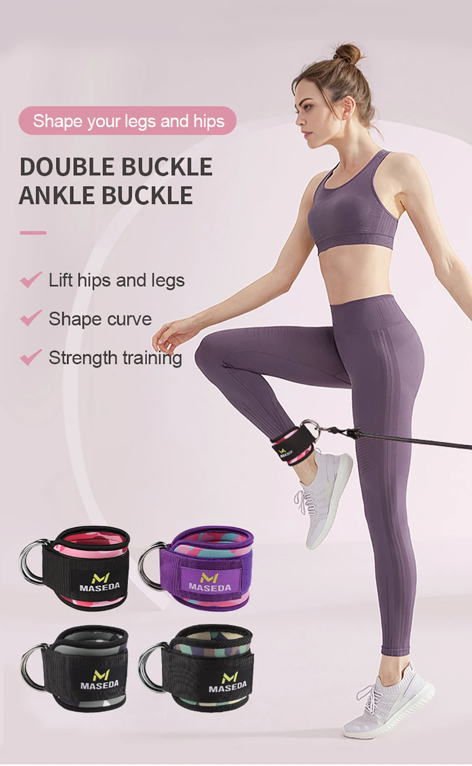 Adjustable Fitness Ankle Straps D-Ring Support Cuffs Gym Leg Strength Workouts Pulley With Buckle Sports Guard Safety Abductors - Image 11