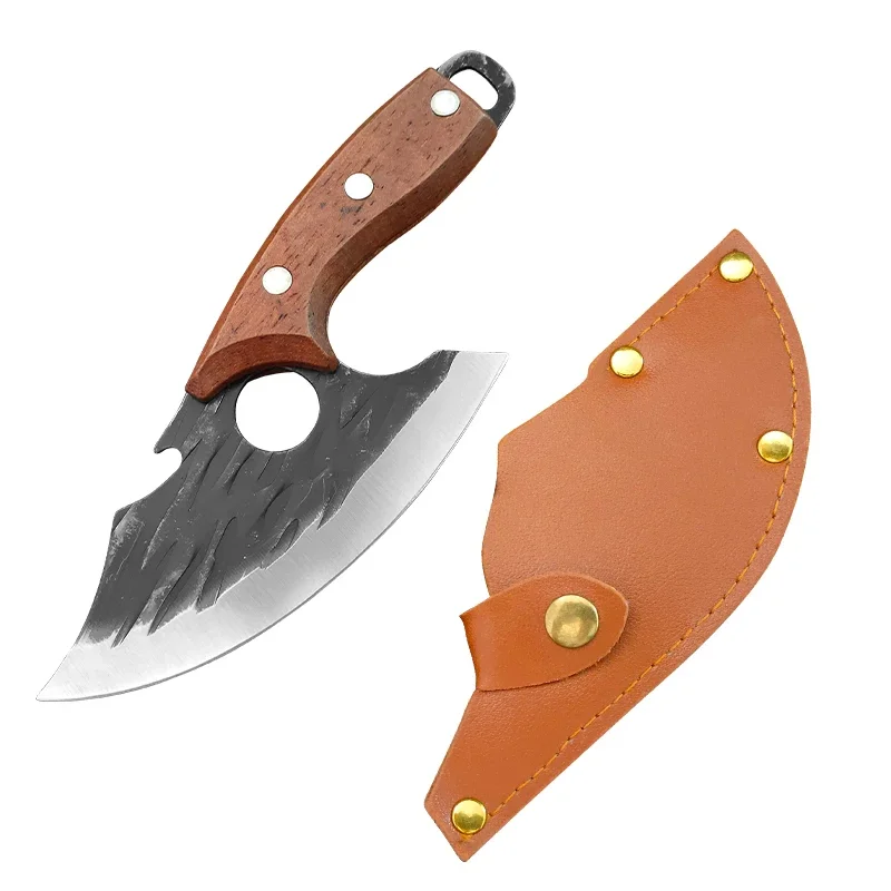 Multifunctional Knife Forged Kitchen Knife Stainless Steel Meat Cleaver Boning Knife with Bottle Opener Pocket With Knife Cover - Image 10