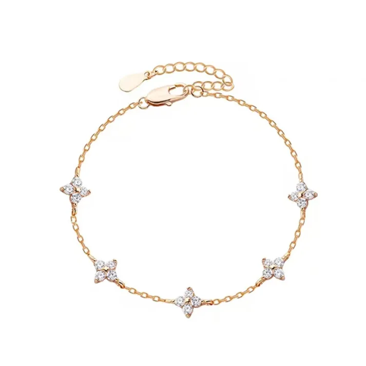 New Luxury Brand Temperament Four Leaf Flower Bracelet for Women Charm Gold Color Stainless Steel Korea Bangle Jewelry Colorfast - Image 12