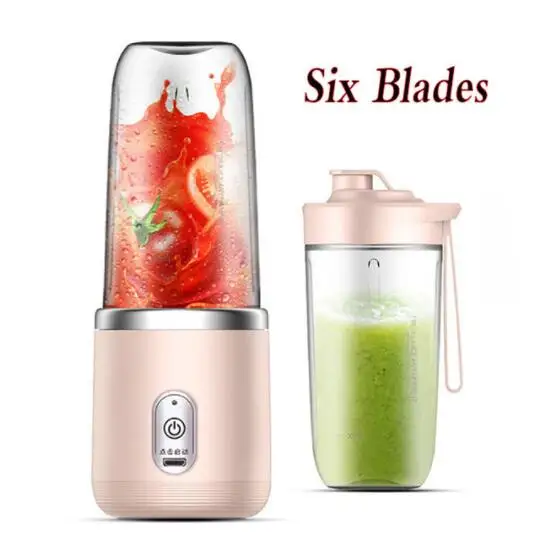 Portable Fruit Juice Blenders Summer Personal Electric Mini Bottle Home USB 6 Blades Juicer Cup Machine For Kitchen - Image 9