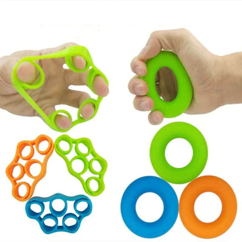 1/2pcs Hand Gripper Silicone Finger Expander Exercise Hand Grip Wrist Strength Trainer Finger Exercise Resistance Bands Fitness