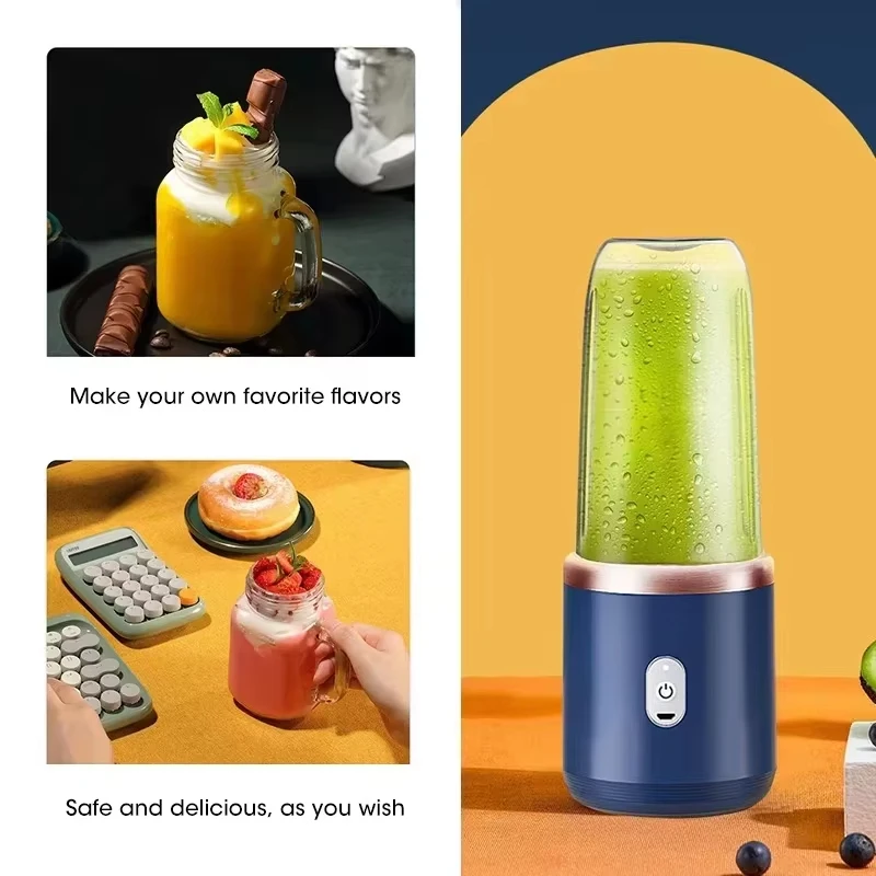 Portable Fruit Juice Blenders Summer Personal Electric Mini Bottle Home Usb 6 Blades Double Cup Juicer Machine For Kitchen - Image 5