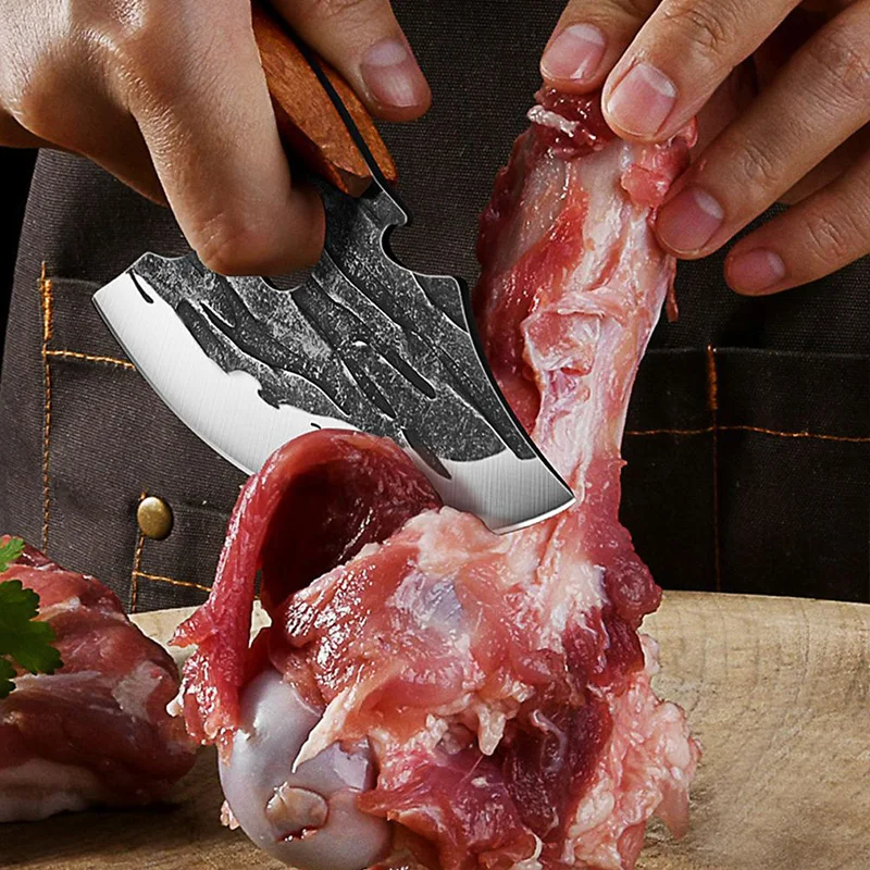 Multifunctional Knife Forged Kitchen Knife Stainless Steel Meat Cleaver Boning Knife with Bottle Opener Pocket With Knife Cover - Image 26